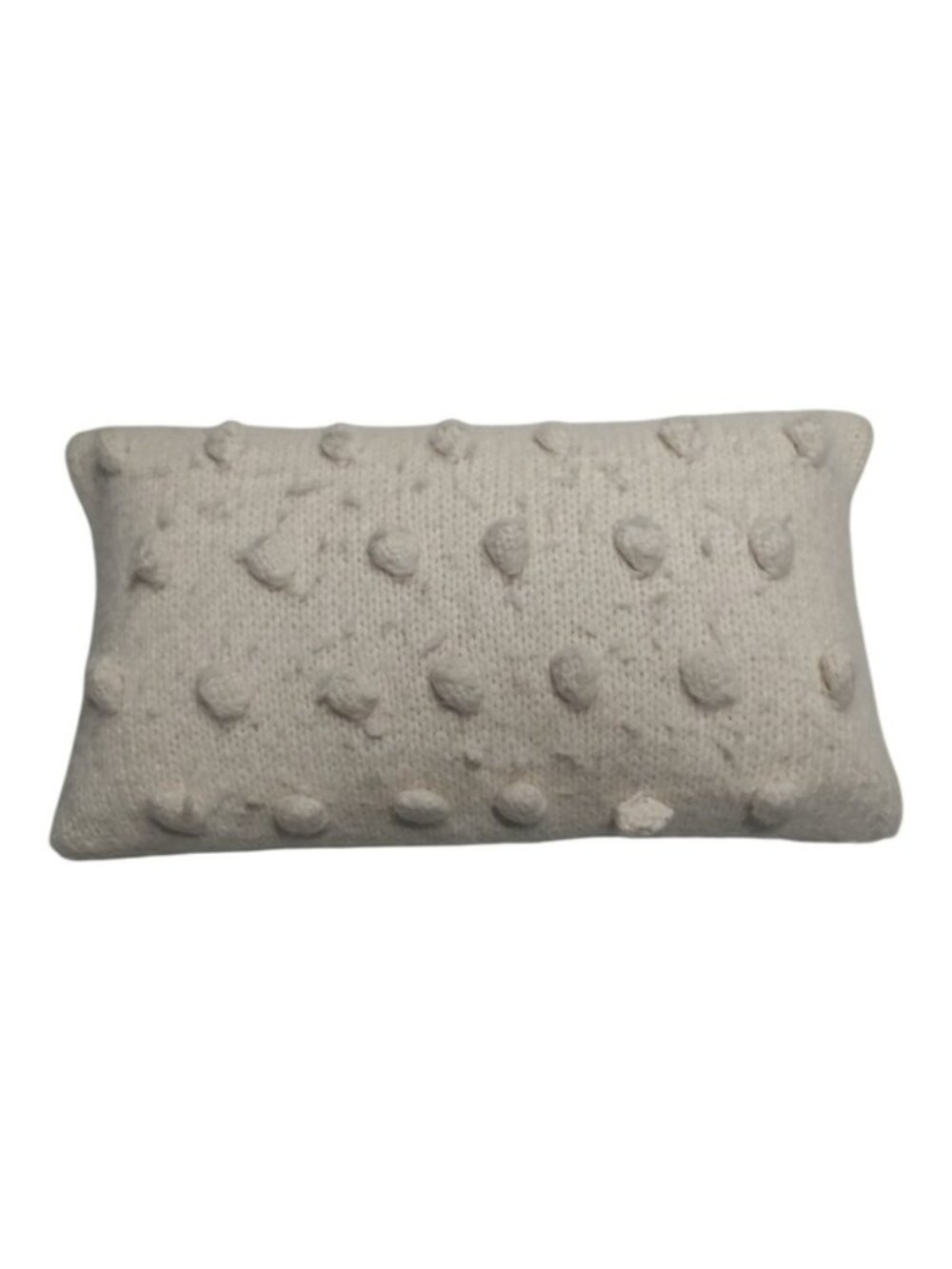 Serena & Lily Auckland White Knit Alpaca Accent Pillow Down Insert 12" x 21"